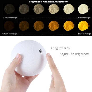 

3D Print Moon light Home Decor Kid Child Gift Novelty LED Lunar Night Light Moon Lamp 16 Colors Change Remote Control Bedroom