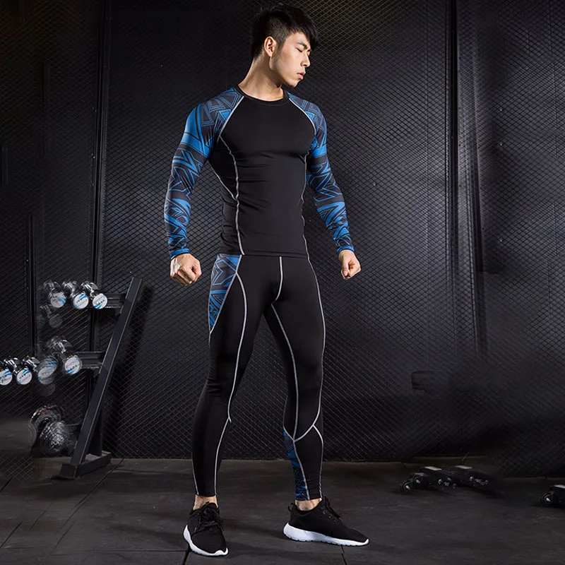 Beste Panty Trainingspak Rash Gard Kit Sneldrogende Mannen Gym Kleding Merk Man Compressie Thermisch Ondergoed Slanke Joggers Set mannen