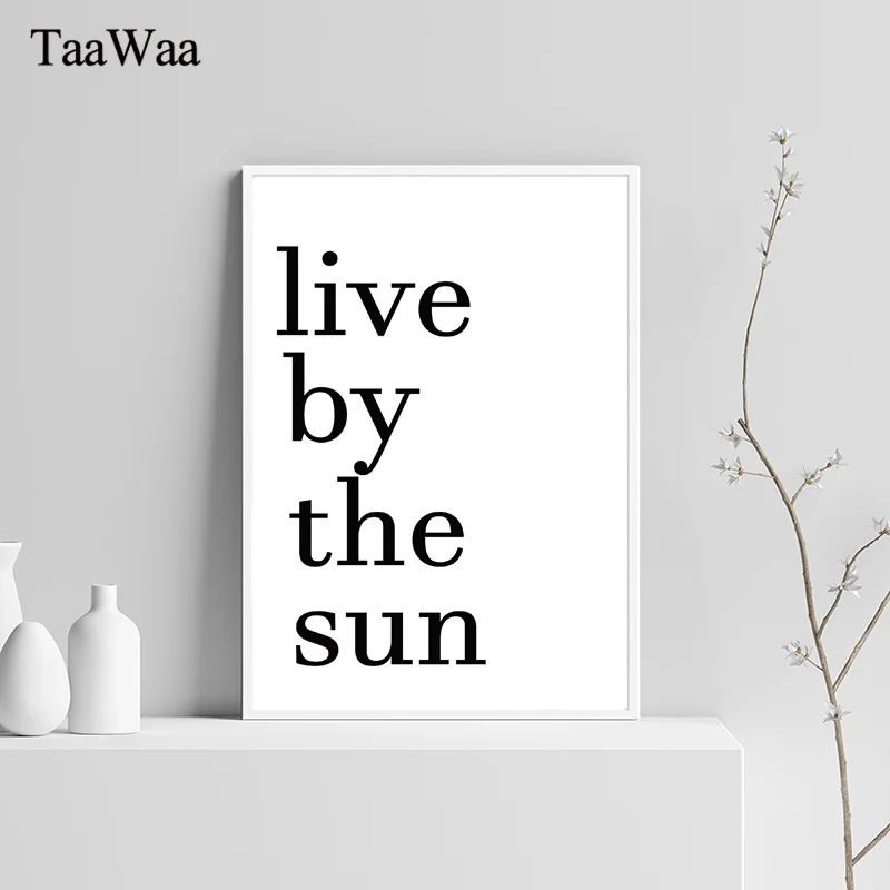 Live by the sun love moon минималистичный плакат с цитатами и принтом скандинавский