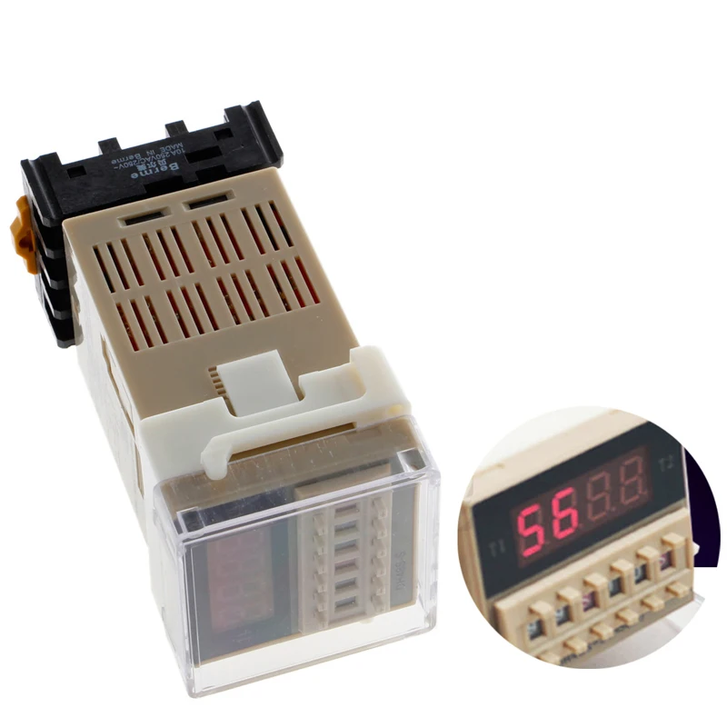 

AC 220V Digital Precision Programmable Time Delay Relay DH48S-S With Socket Base