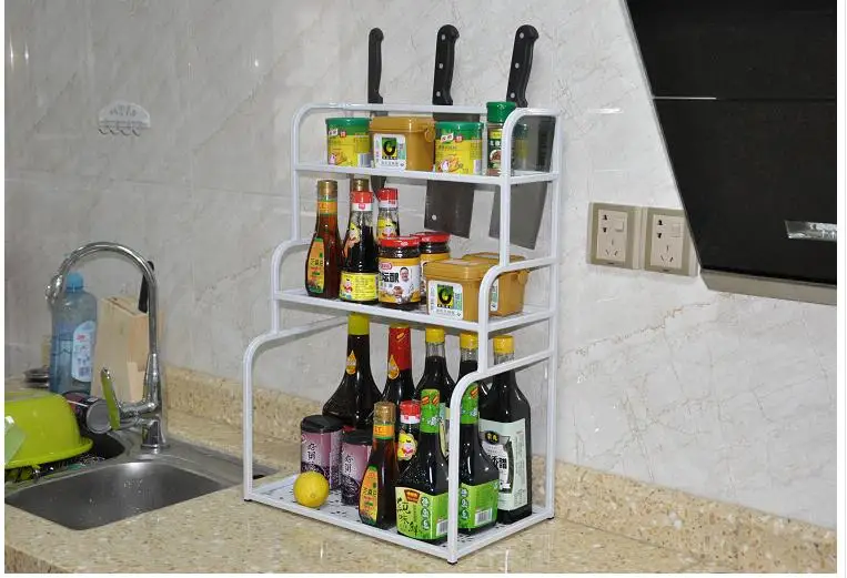 Wrought iron microwave oven shelf. Double microwave oven rack. Kitchen shelf.