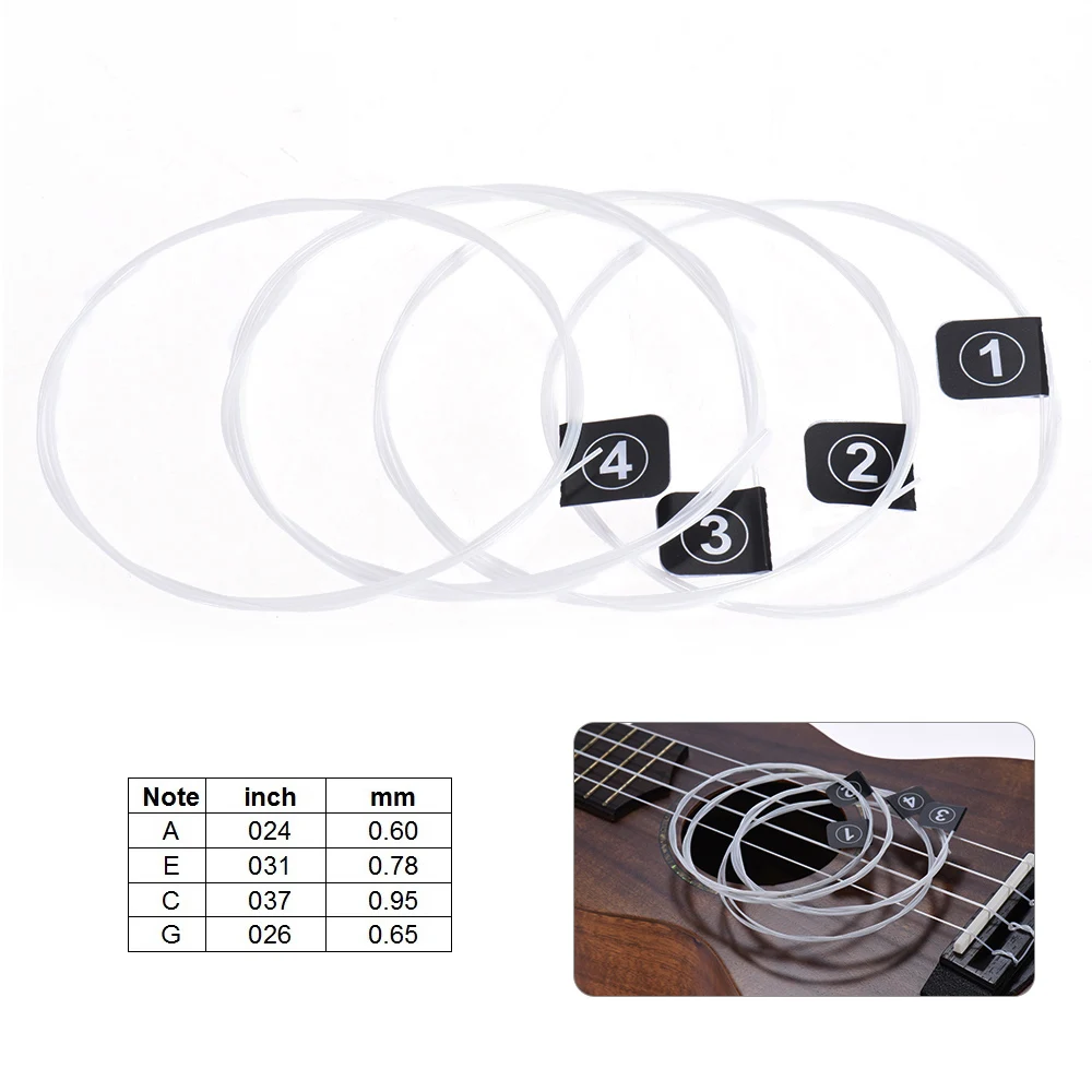 Ukelele Strings Set Full 4pcs Set (.024.026) Nylon Carbon Fiber Hard