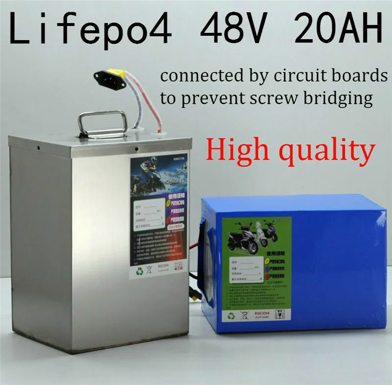 Lifepo4 battery pack 48v 20ah 960W 100W baterie +5A Charger for 48V electric tricycle motor