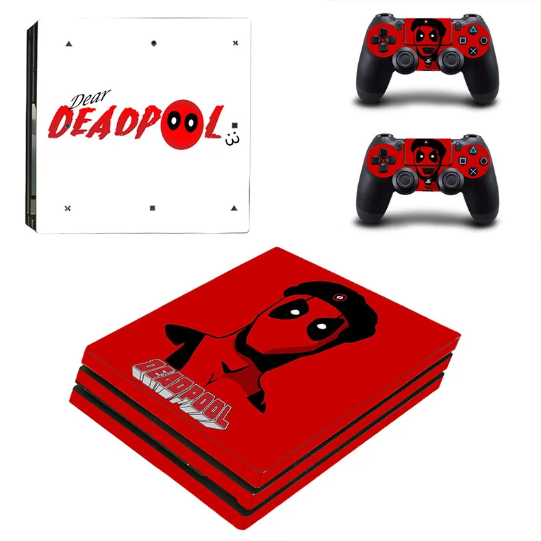 Deadpool PS4 Pro наклейка для кожи s Play station 4 Pro Виниловая наклейка для sony Playstation 4 Pro консоль и два контроллера - Цвет: YSP4P-0425