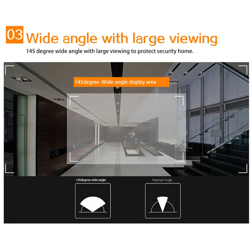 DANMINI 4,3 дюймовый цифровой глазок дверной звонок беспроводной домашний дверной звонок 145 градусов камера безопасности для частной