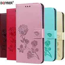 Чехол-книжка из искусственной кожи чехол для samsung galaxy A10 A30 A40 A50 A60 A70 Чехол-бумажник чехол для телефона для samsung A60 A70 3D рельефная Роза чехол