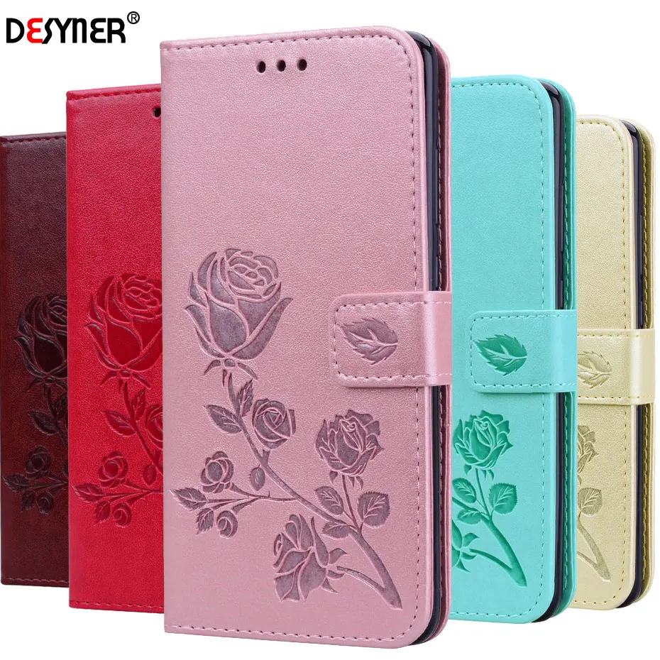 

Flip PU Leather Case For Samsung galaxy A10 A30 A40 A50 A60 A70 Wallet Cover Phone Case For Samsung A60 A70 3D Relief Rose Case