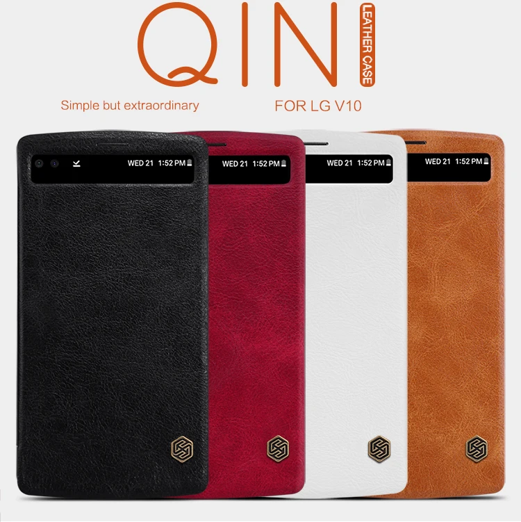 NILLKIN High quality classic flip leather cover Case for LG V10 phone pc hard back cover with sleep function