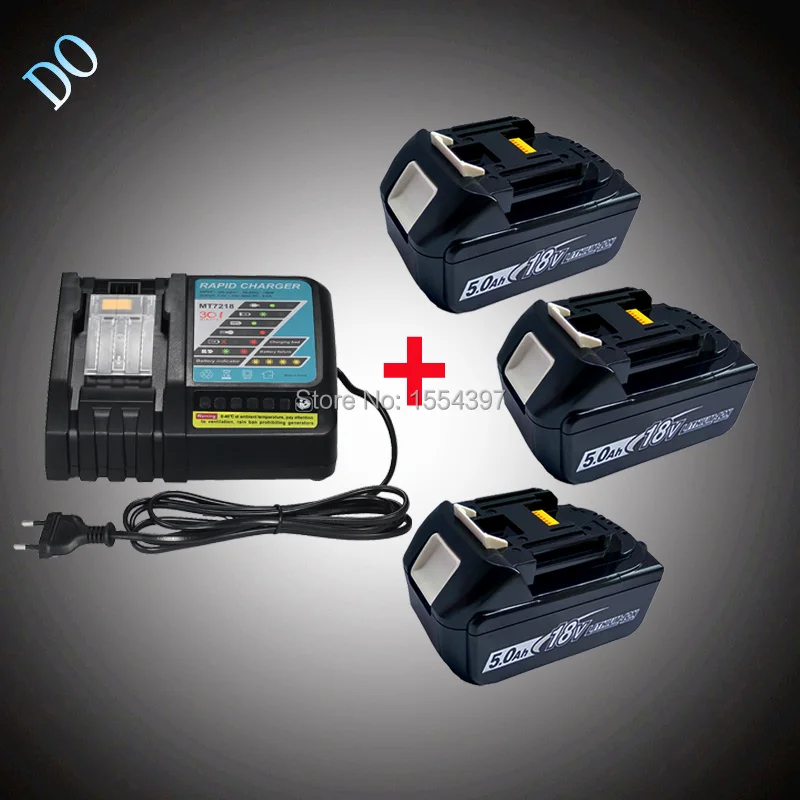 3PCS Rechargeable Lithium Ion 18V 5000mAh BL1850 with Power Tool Battery Charger Replacement for Makita BL1840 BL1830 LXT | Электроника