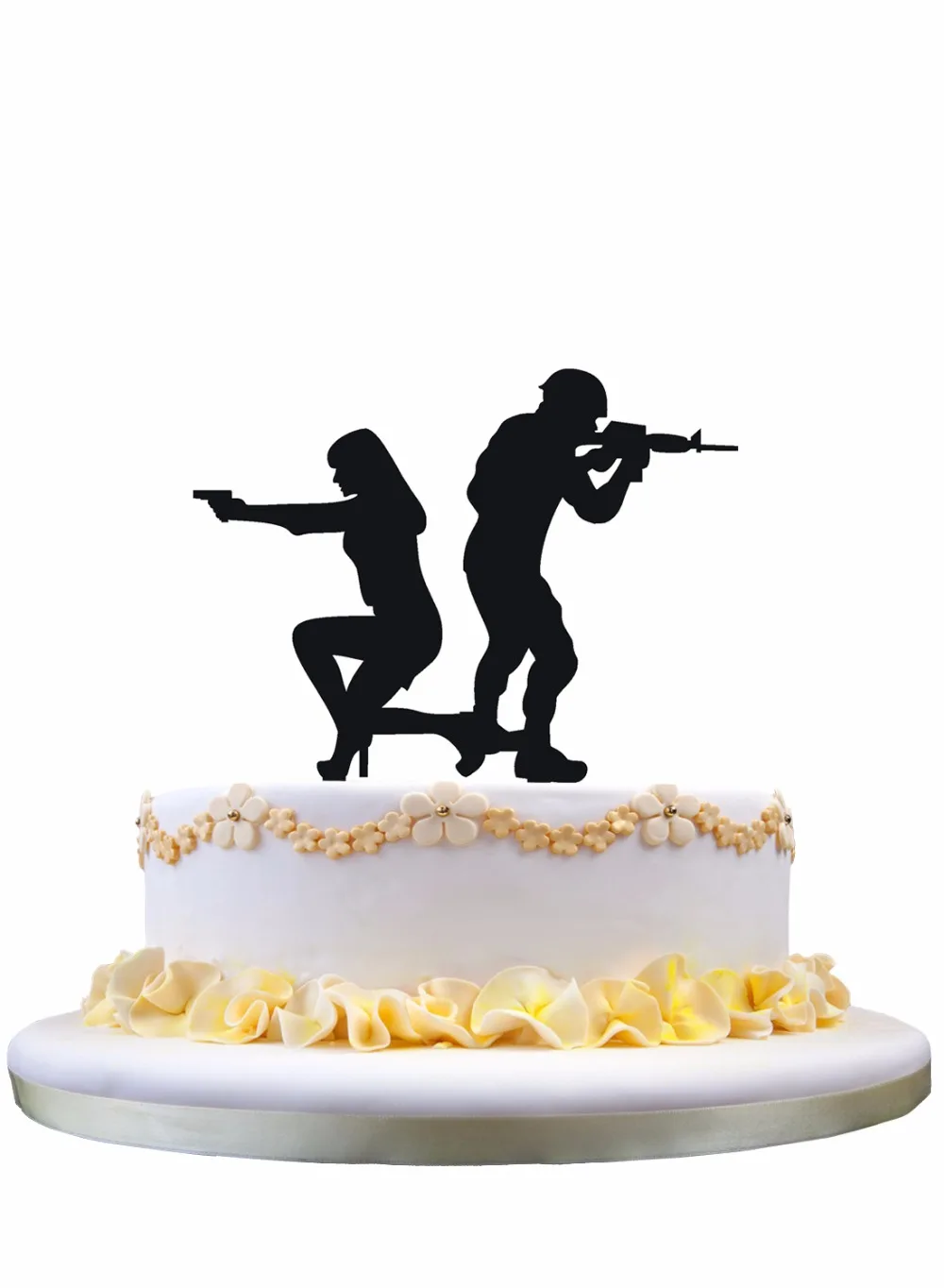 Meijiafei Bride And Groom With Guns Cake Decoration