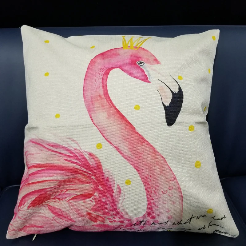 Pink Flamingo Tropical Leaf Cushion Cover Pineapple Geometric Polyester Throw Pillow Home Decoration Sofa Decorative Pillowcase