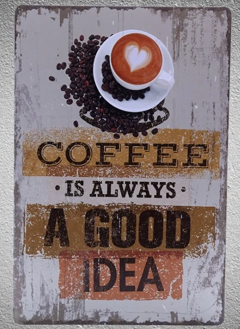 1 pc Italian Coffee Espresso cappuccino Doppio Latte Americano Tin Plate Sign wall man cave Decoration Art Poster metal vintage | Дом и сад