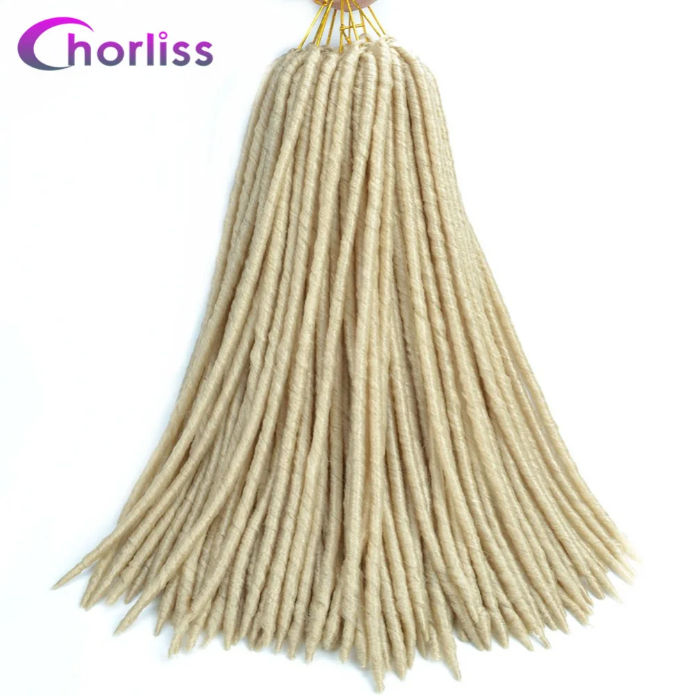 

Chorliss 18inch Dreadlocks Synthetic Hair Extensions Crochet Braids Soft Locs Braiding Hair Pure Color 100g 24strands/pack 1pc