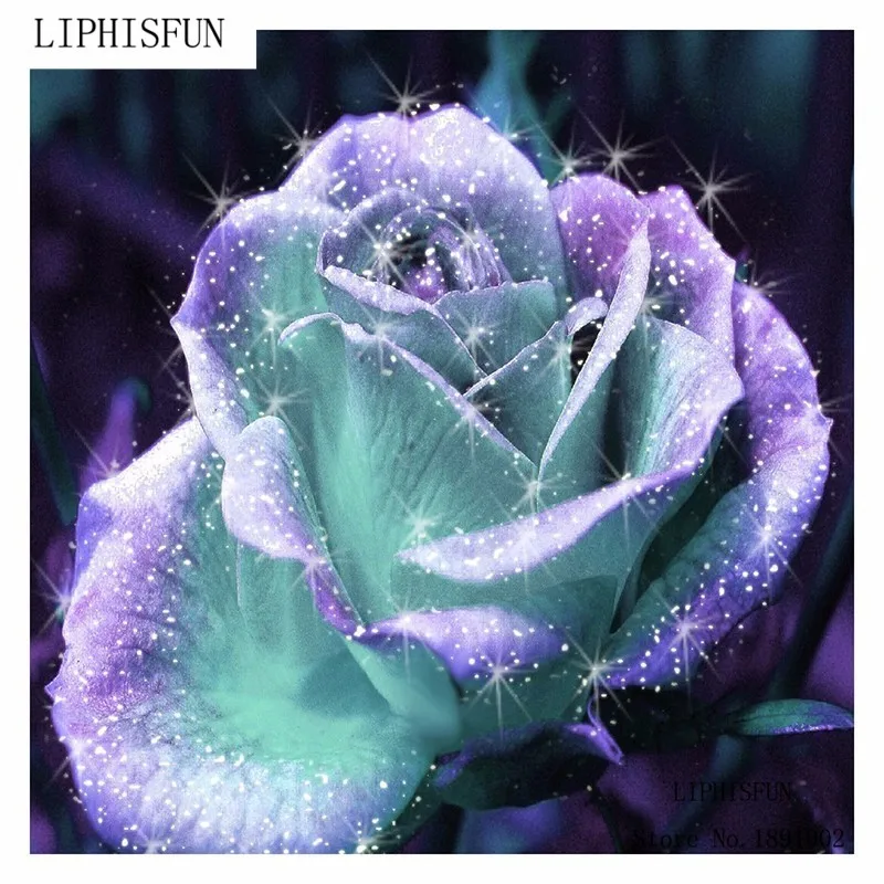 

5D Diy Full Square Drill Diamond Painting Cross Stitch Purple Roses Rhinestones Embroidery Home Mosaic Decor Gift