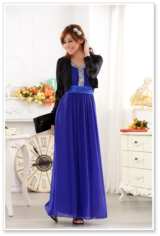 Женское длинное шифоновое платье с блестками большие размеры L ~ 3XL|vestidos f|dress gownlarge