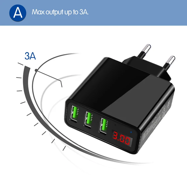 Nowa ładowarka USB dla ładowarka do iPhone’a wyświetlacz LED 3 USB 5V 3A szybkie ładowanie ładowarka ścienna dla iphone Samsung Xiaomi max 2 4A ładowarka tanie i dobre opinie powstro RoHS phone charger Nie obsługuje Ac Źródło 12-24 V 2 4A Podróży mobile phone travel charger wall charger Adapter Nowa ładowarka USB dla ładowarka do iPhone’a wyświetlacz LED 3 USB 5V 3A szybkie ładowanie ładowarka ścienna dla iphone Samsung Xiaomi max 2 4A ładowarka tanie i dobre opinie powstro RoHS phone charger Nie obsługuje Ac Źródło 12-24 V 2 4A Podróży mobile phone travel charger wall charger Adapter