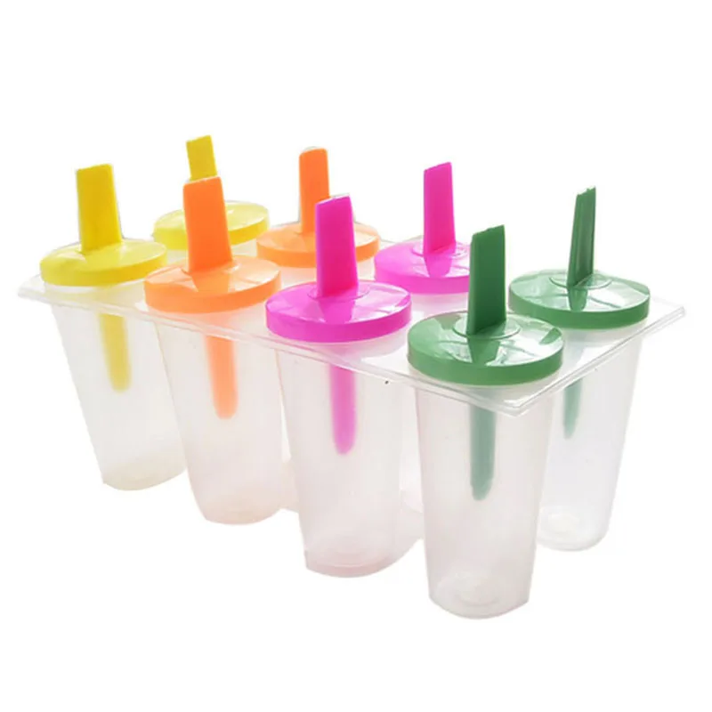

2017 new ice cream mold colorful plastic 8-in-1 1set ice cream pop mold