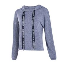 Женская спортивная рубашка свободная тренировочная рубашка Осенняя с длинным рукавом быстросохнущая Йога Топ толстый дышащий тренажер для бега