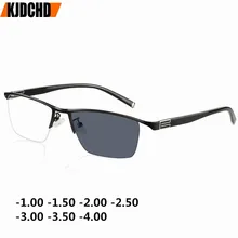 Титановый сплав солнцезащитные фотохромные очки для близорукости оптические мужские очки по назначению очки оправа Половина обода очки с диоптриями очки-1-2-3-4