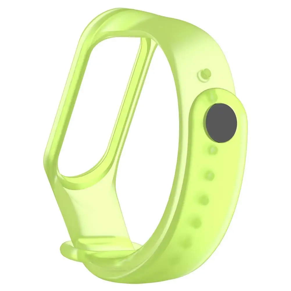 Полупрозрачный силиконовый ремешок, сменный ремешок для часов, ремешок для Xiaomi mi, 3 Смарт-браслет mi Band 3 M3 - Цвет: Green