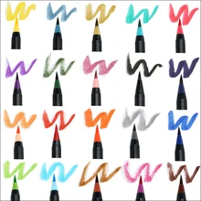 20 цветов водного цвета фломастеры для рисования ручка Премиум Мягкая ручка набор цветные книги манга комикс каллиграфия маркер студенческий подарок