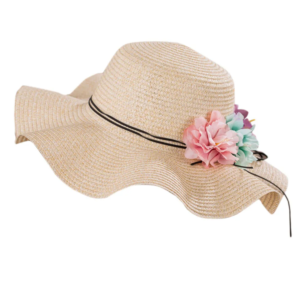 

Sleeper #501 2019 NEW FASHION Summer Girl Women Wide Brim Beach Sun Hat Elegant Flower Boho Cap charm casual hot Free Shipping