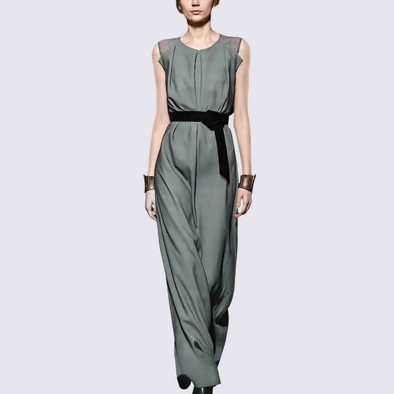 

Brand Jumpsuit Women Long Pants Suit 2019 Summer New Ladies Wide Leg Pants Fashion Sleeveless Loose Jumpsuits Nancylim