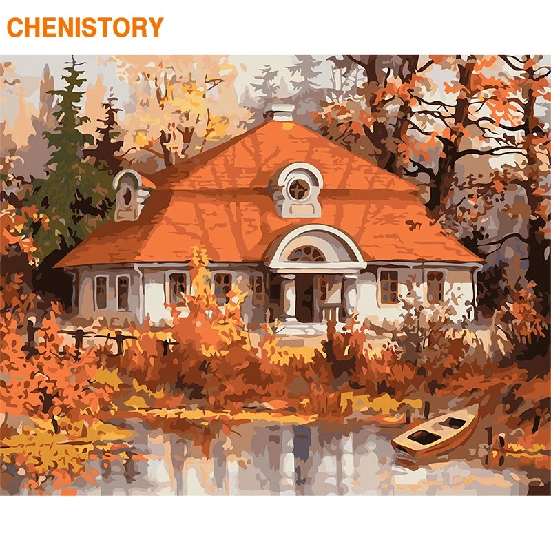 CHENISTORY Frame DIY Painting By Numbers Wall Art Canvas Painting