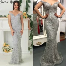 2020 Luxury High end Fashion Mermaid Evening Dresses Newest Diamond Sequined Sexy Formal Dress  Real Photo LA6406