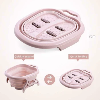 

Portable Foot Bath Basin Foldable Plastic Massage Feet Tub Foot Bath Barrel Household Reduce Pressure Basin