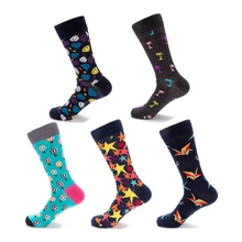 Классические Носки Happy, брендовые, хит, цветные, европейские, американские, персональные, для женщин и мужчин, забавные носки, жаккардовые, короткие, хлопковые, мужские носки