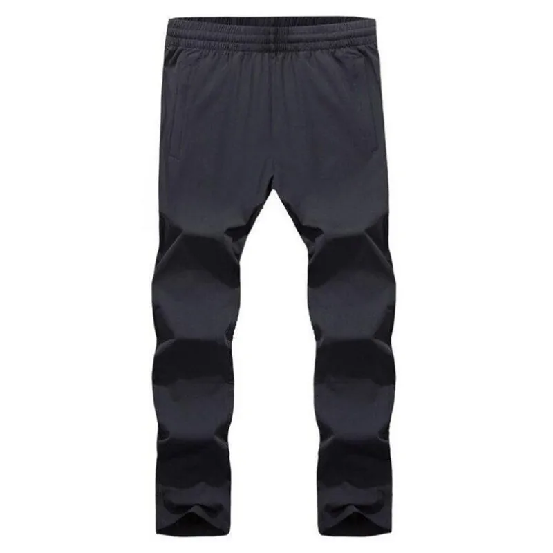 Spring Autumn Casual Sports Pants Elastic Waist Black Blue Quick-drying Long Pants Trousers Zipper Pockets Japan Russia Male