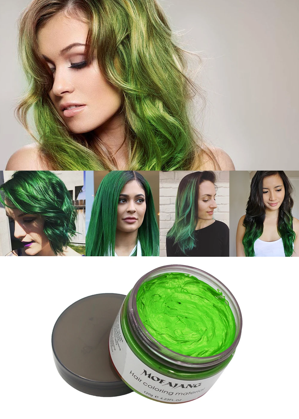 Creme de Tintura de Cabelo Natural para as para as Mulheres Cor do Cabelo Gel de Cabelo Cera da Styling Pomada Mofajang Avó Prata Cinza Descartável Forte Mulheres Homens 120g 5 High Quality hair wax styling