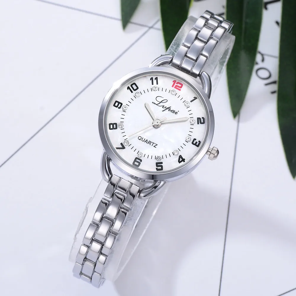 Lvpai Женские Модные Аналоговые кварцевые наручные часы из нержавеющей стали, роскошный простой стиль, дизайнерский браслет женские часы