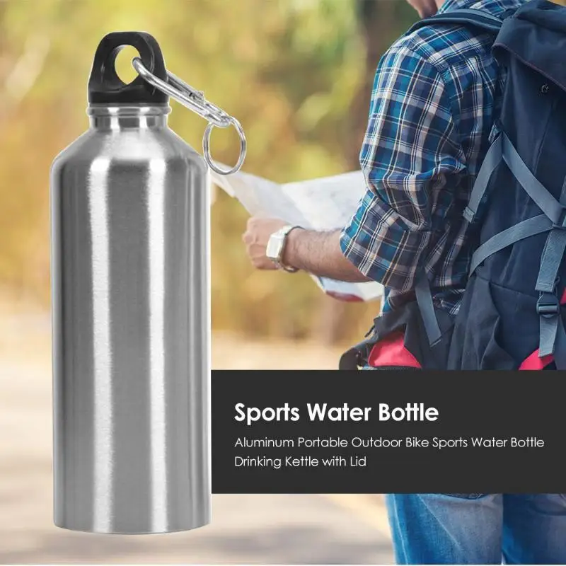 Sports Water Bottle 400/500/600/700ml Aluminum Portable Water Bottle Bike Cycling Drinking Kettle Drinking Cup for Outdoor Travel Running Camping
