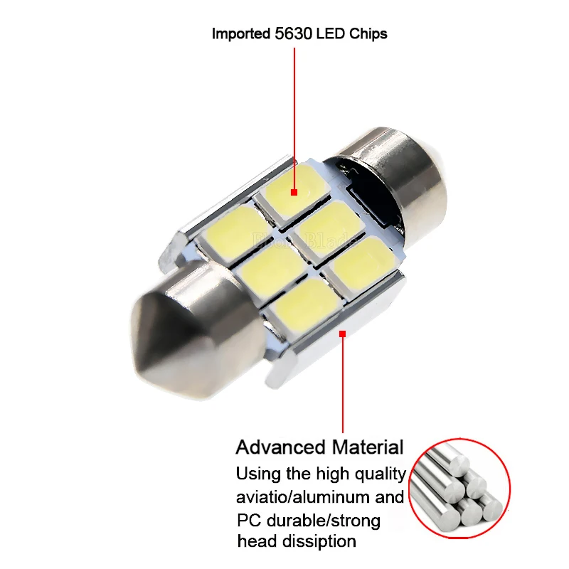 1 х Canbus лампа без ошибки 31 мм 36 мм 39 мм 42 мм SV8, 5 C10W C5W Led 12 В SMD 5630 авто светильник ing автомобильный внутренний внешний светильник