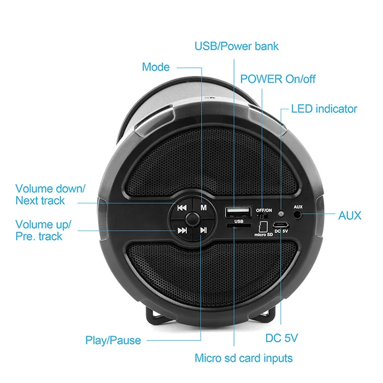 Тяжелый бас беспроводной Bluetooth динамик баррель карта многофункциональный большой ведро открытый портативный музыкальный сабвуфер аудио