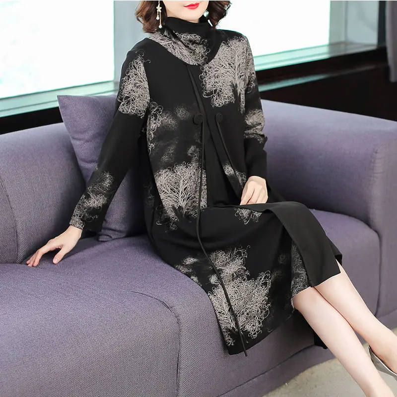 black turtleneck dress plus size