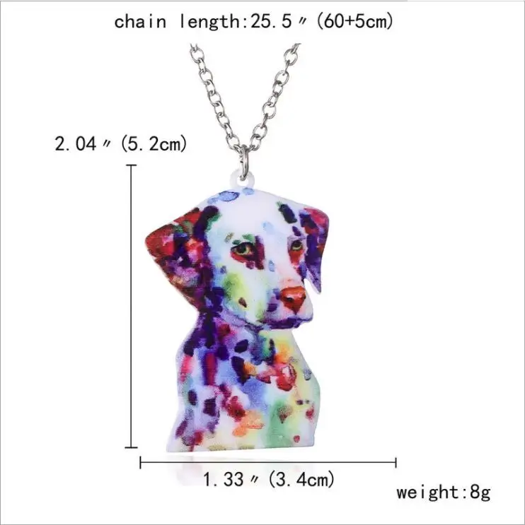 Acrylic coloured drawing Dog necklace-Drop shipping | Украшения и аксессуары