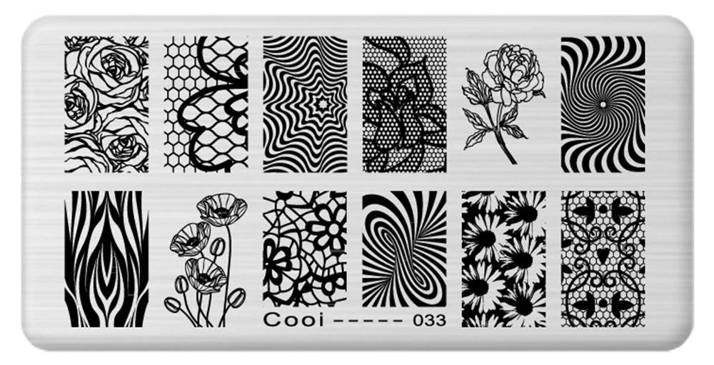 Pinpai Nail Stamping Plates Flower Geometric Heart Nature Series Nail Template Stamp Image DIY Nail Designs Manicure Stamp Plate