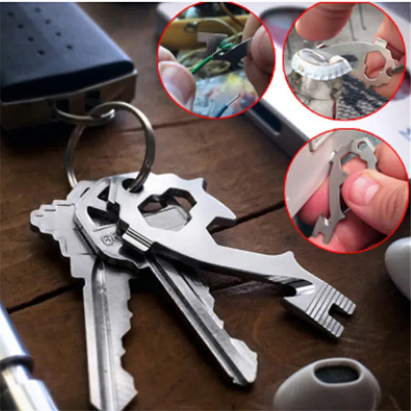 

Bycobecy Multifunction High Quality Key Holder EDC Key Wallets Keychain New Metallic Housekeeper with Bottle Opener Hex Wrench