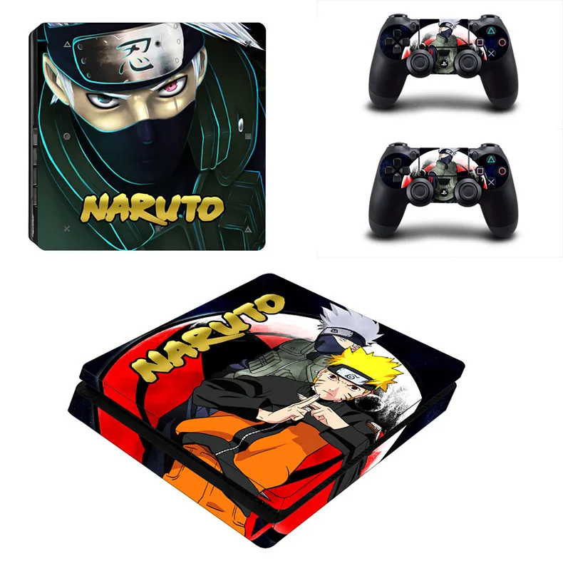 PS4 Slim Skin аниме стикеры Naruto Play station 4 тонкие виниловые наклейки Стикеры для Playstation 4 Slim консоли и два контроллера