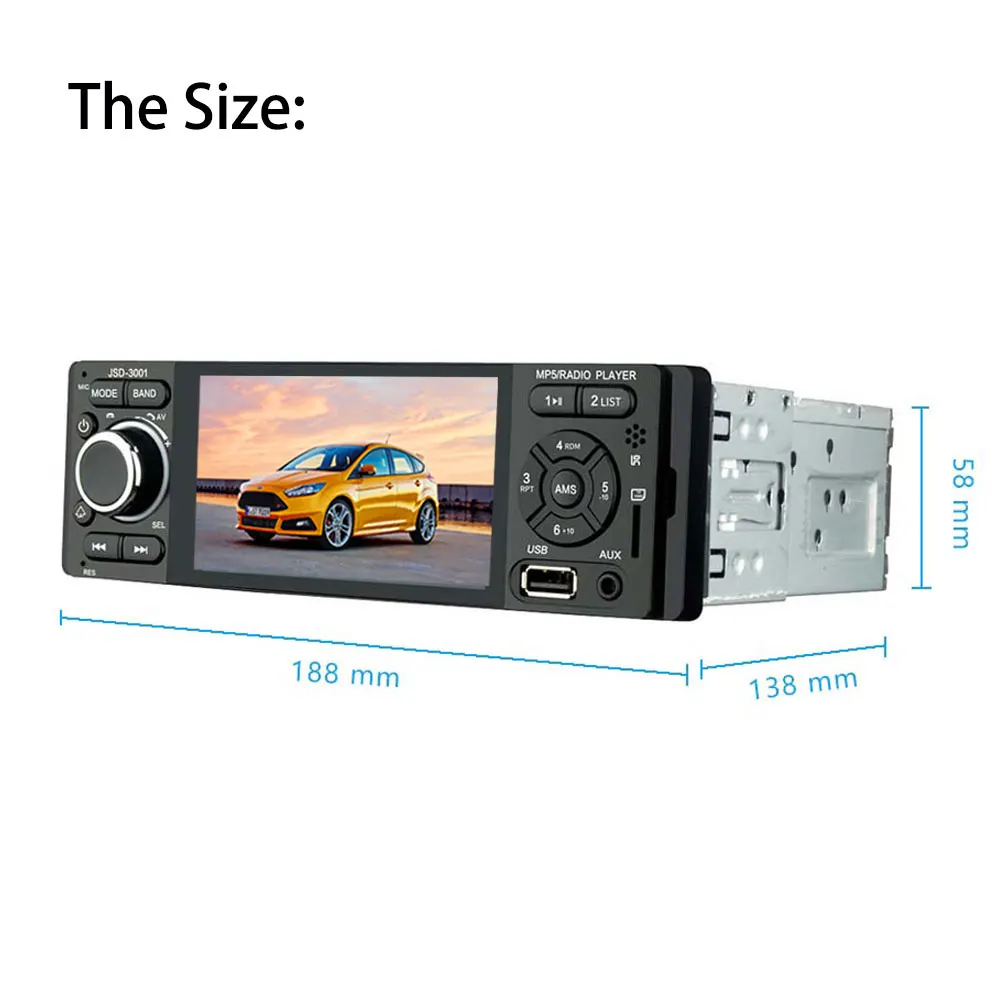 Автомагнитола AMPrime 1 din 4 &quotTouch Acreen автомобильное аудио зеркало стерео Bluetooth Камера