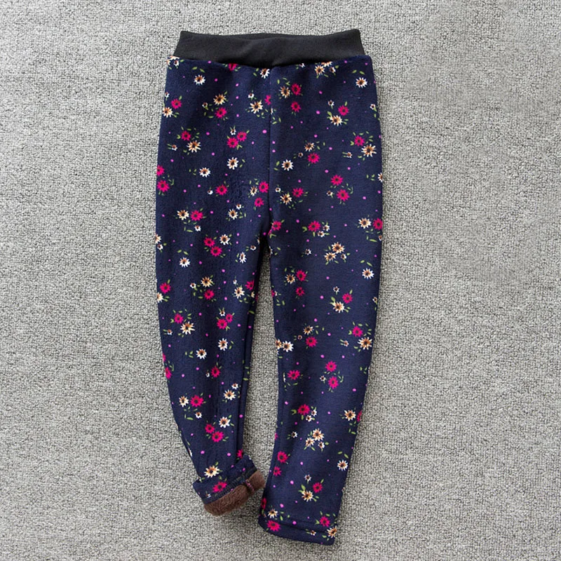 Леггинсы для девочек модная плотная теплая одежда на осень и зиму детские штаны с принтом детские штаны - Цвет: 1