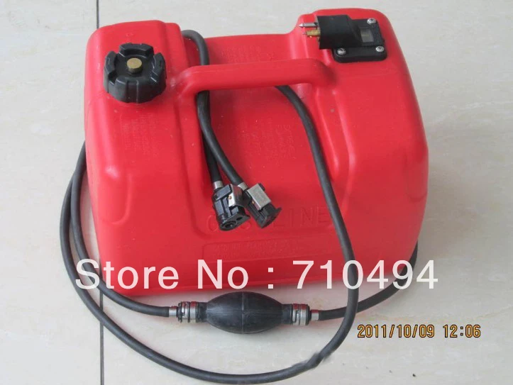 3.17 Gallon fuel gasoline tank for outboard boat motor with connector, 12 Litre fuel tank for
