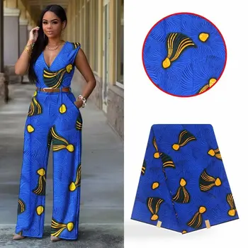 

6 Yards/lot Most popular royal blue wax Nigeria printed batik african wax fabric for colothes VH141