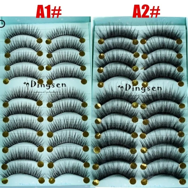 10 пар 3D Мягкие искусственные норковые накладные ресницы натуральные грязные ресницы крестообразные пушистые ресницы для наращивания инструмент для макияжа глаз