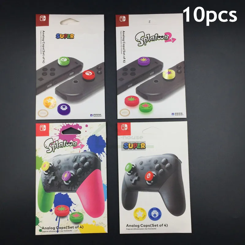 

For Nintend Switch NS Joy-con Protector Splatoon 2 Silicone Cap Thumb Stick Analog Cover for Nintend Switch Pro for Mario Design