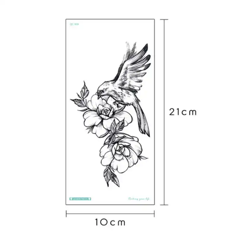 Sketch Flower Geometric Rose Tattoo Sticker Sketches Tattoo Designs Fashion Waterproof Tatoo Fake Waterproof Tattoo For Girls