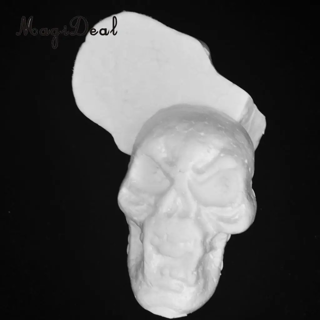 10pcs Flat Back Halloween Skull Styrofoam Foam Party Ornaments DIY Materials for Kids Painting Craft  